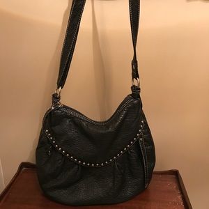Shoulder bag with silver studded accents
